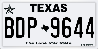 TX license plate BDP9644
