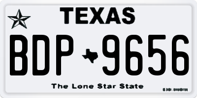 TX license plate BDP9656