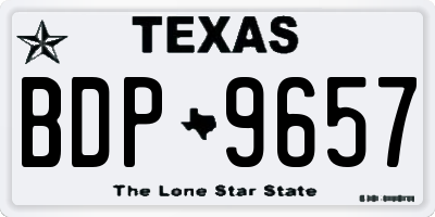 TX license plate BDP9657