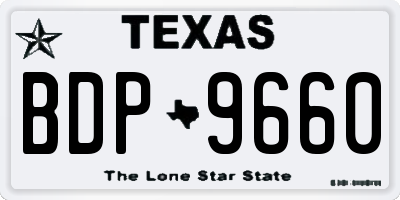 TX license plate BDP9660