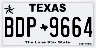 TX license plate BDP9664