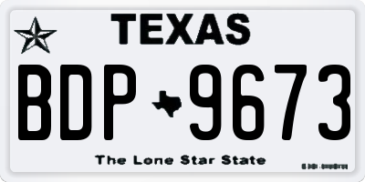 TX license plate BDP9673
