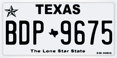 TX license plate BDP9675