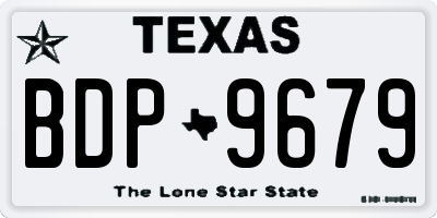 TX license plate BDP9679