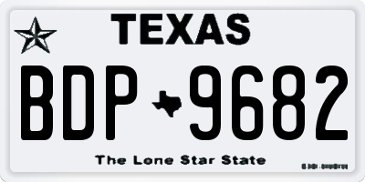 TX license plate BDP9682