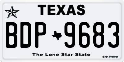 TX license plate BDP9683