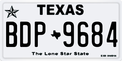 TX license plate BDP9684