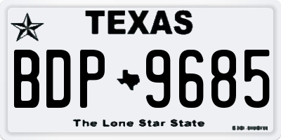 TX license plate BDP9685