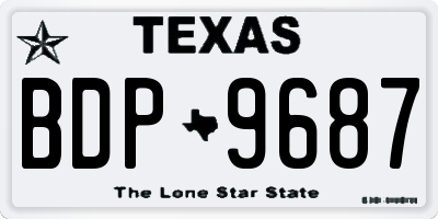 TX license plate BDP9687