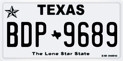 TX license plate BDP9689