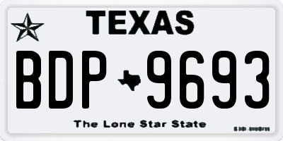 TX license plate BDP9693