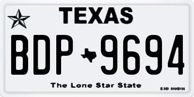 TX license plate BDP9694
