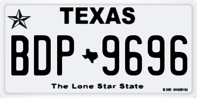 TX license plate BDP9696