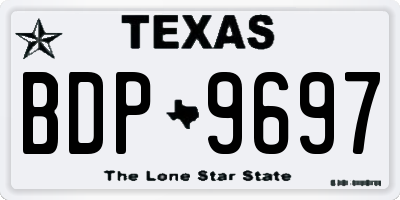 TX license plate BDP9697