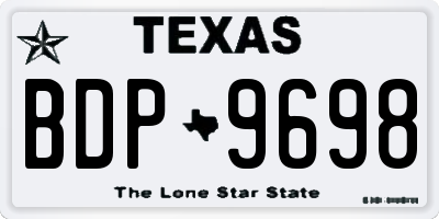 TX license plate BDP9698