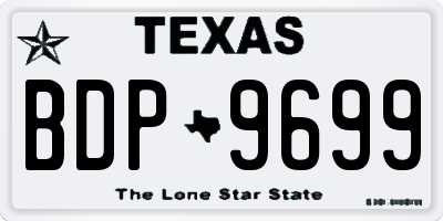 TX license plate BDP9699