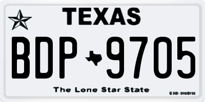 TX license plate BDP9705