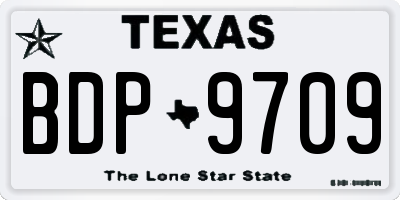 TX license plate BDP9709