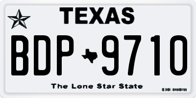 TX license plate BDP9710
