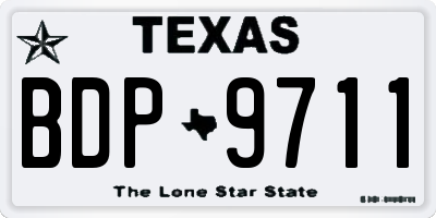 TX license plate BDP9711