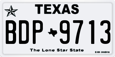 TX license plate BDP9713