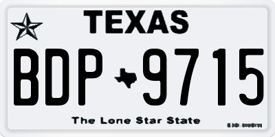 TX license plate BDP9715