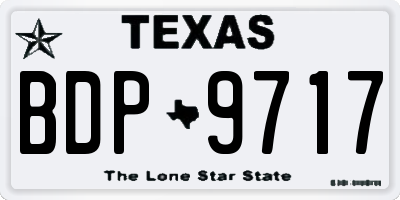 TX license plate BDP9717