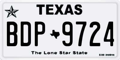 TX license plate BDP9724