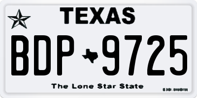 TX license plate BDP9725