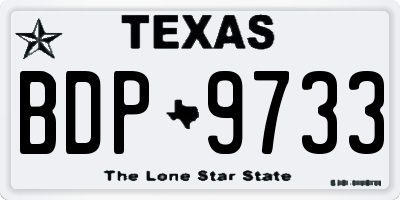 TX license plate BDP9733