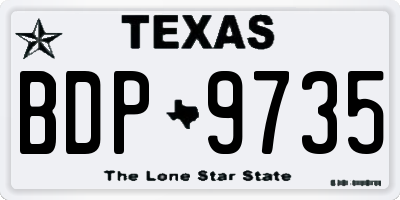 TX license plate BDP9735
