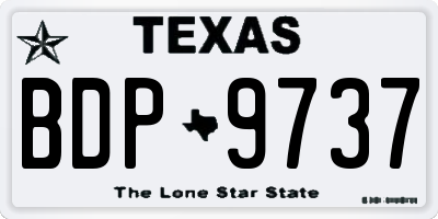 TX license plate BDP9737
