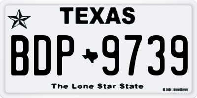 TX license plate BDP9739