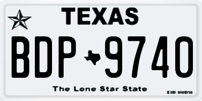 TX license plate BDP9740