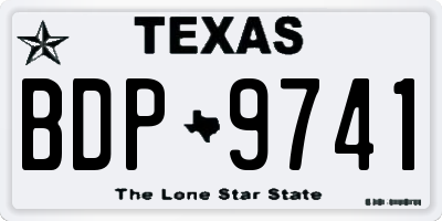 TX license plate BDP9741