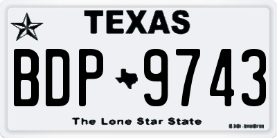 TX license plate BDP9743