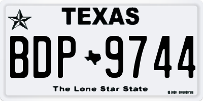 TX license plate BDP9744