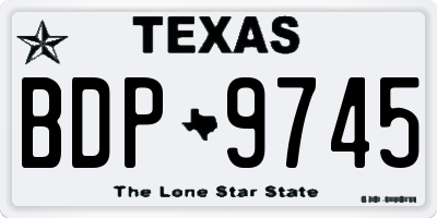 TX license plate BDP9745