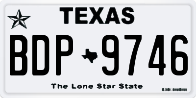 TX license plate BDP9746
