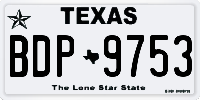 TX license plate BDP9753
