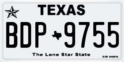 TX license plate BDP9755