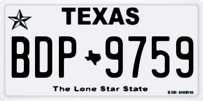 TX license plate BDP9759