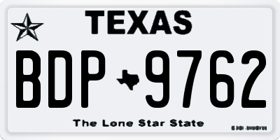 TX license plate BDP9762