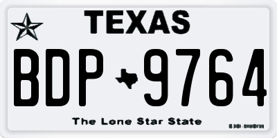 TX license plate BDP9764