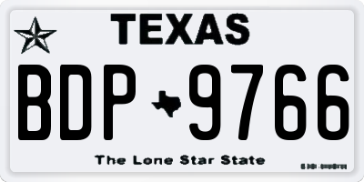 TX license plate BDP9766