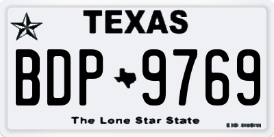 TX license plate BDP9769