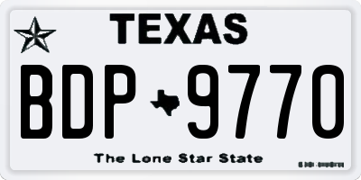 TX license plate BDP9770