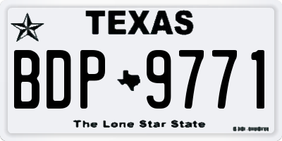 TX license plate BDP9771