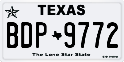 TX license plate BDP9772