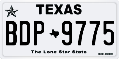 TX license plate BDP9775